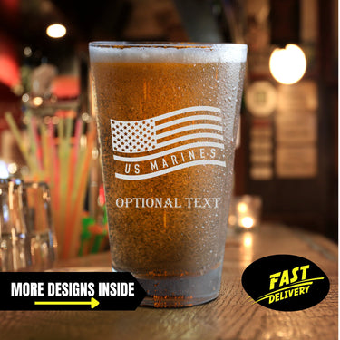 US Marines Corp Personalized Pint Glass
